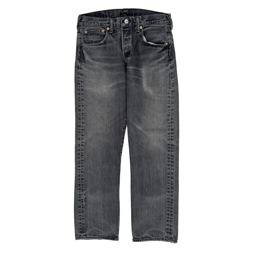 501 Levis Jeans - 32W UK 12 Grey Denim - Image 2