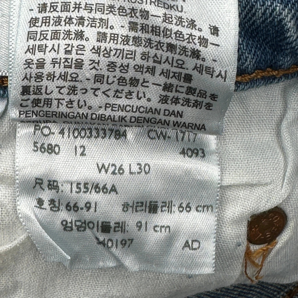 501 Levis Jeans - 26W UK 6 Light Wash Cotton - Image 6