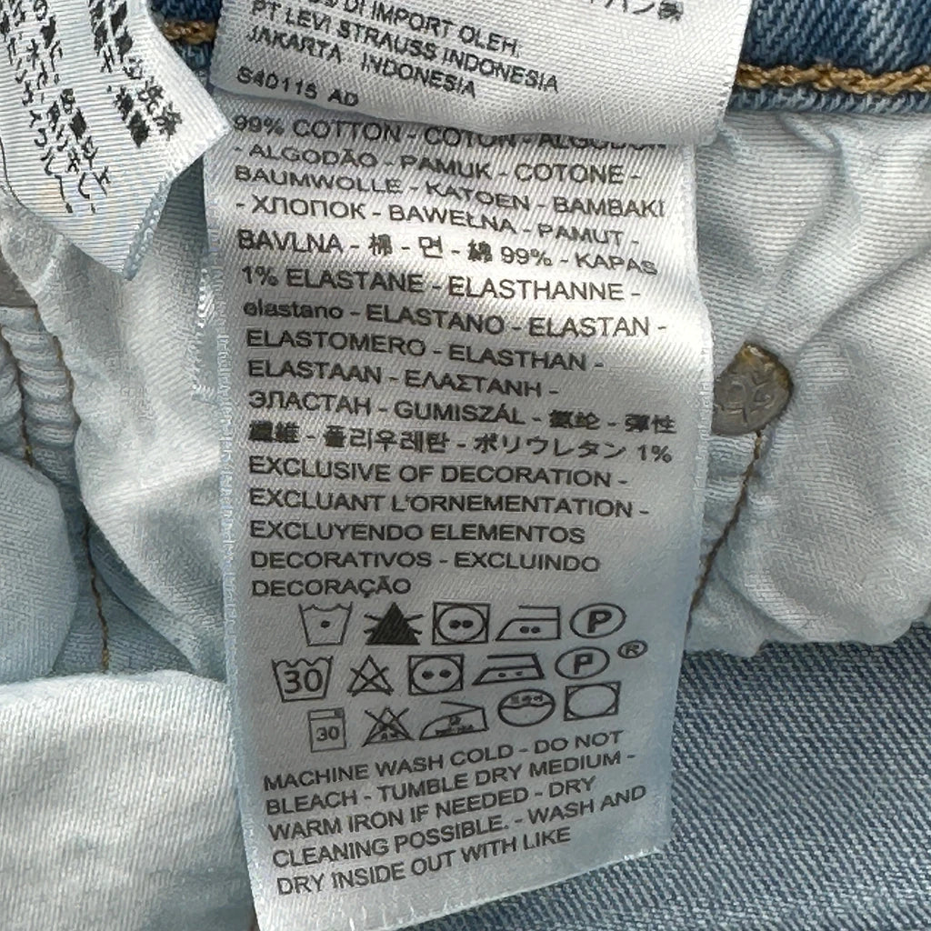 501 Levis Jeans - 28W UK 8 Light Wash Cotton - Image 7