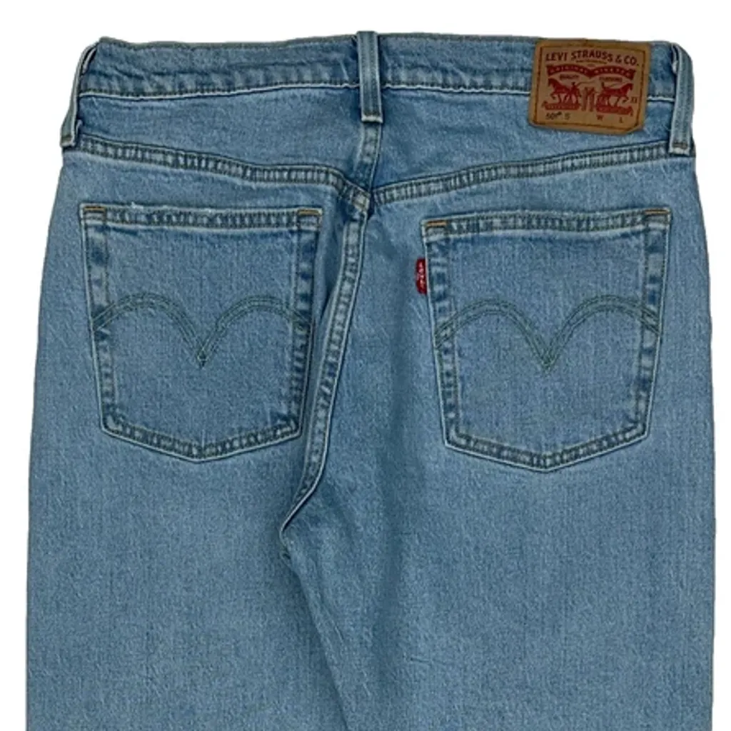 501 Levis Jeans - 28W UK 8 Light Wash Cotton - Image 9