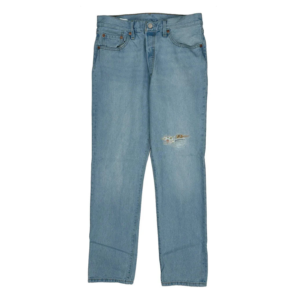 501 Levis Jeans - 29W UK 10 Light Wash Cotton - Image 2