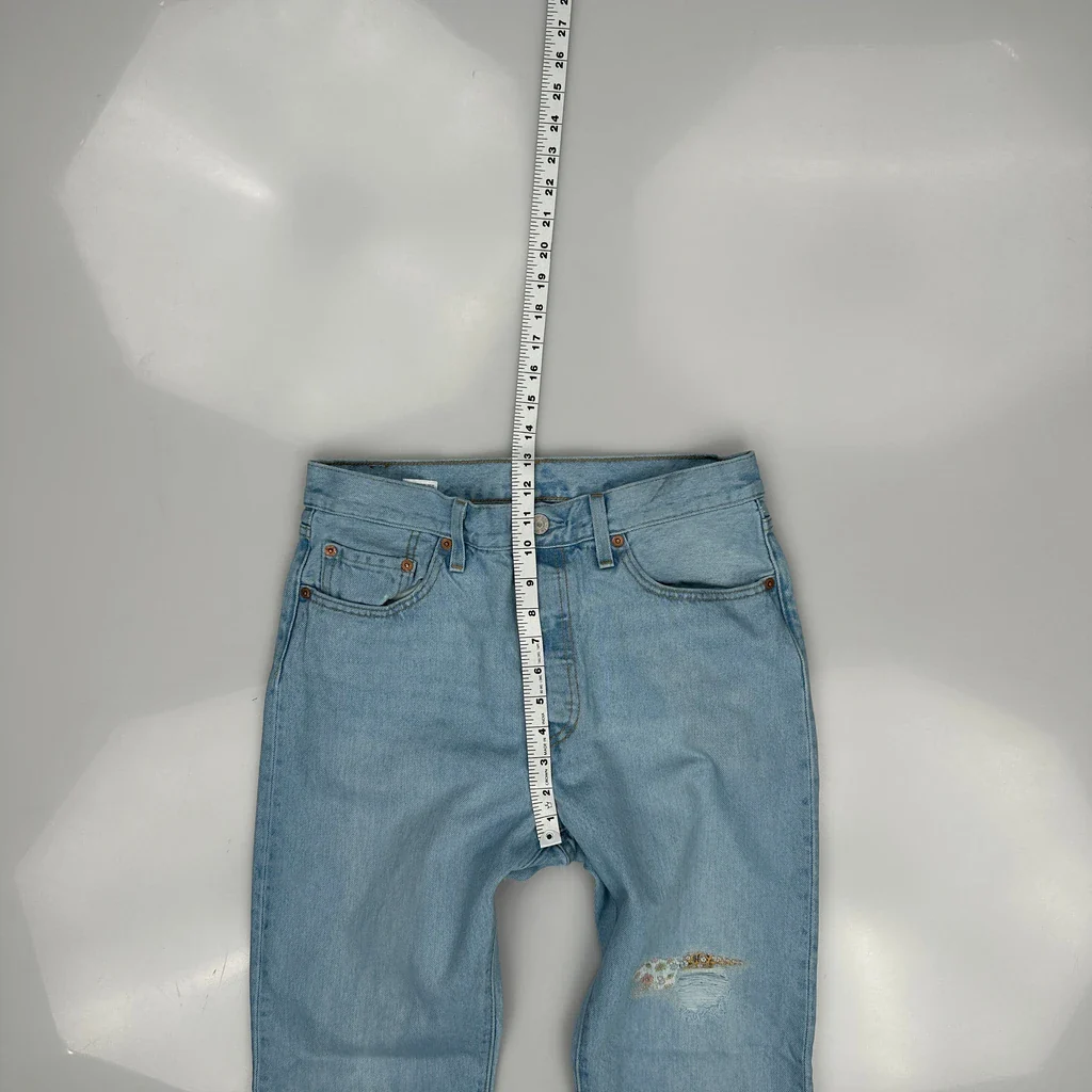501 Levis Jeans - 29W UK 10 Light Wash Cotton - Image 4