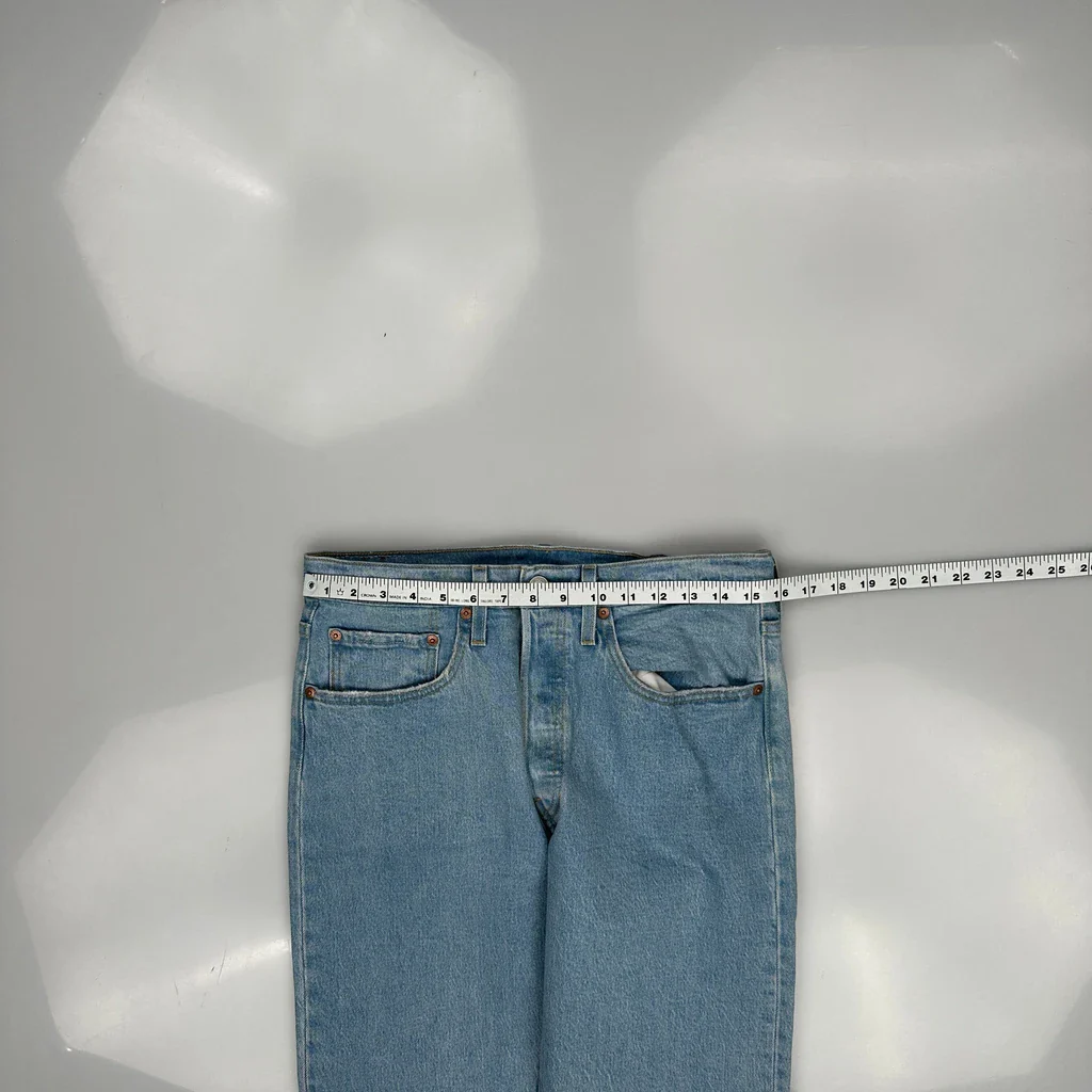 501 Levis Jeans - 30W UK 10 Light Wash Cotton - Image 3