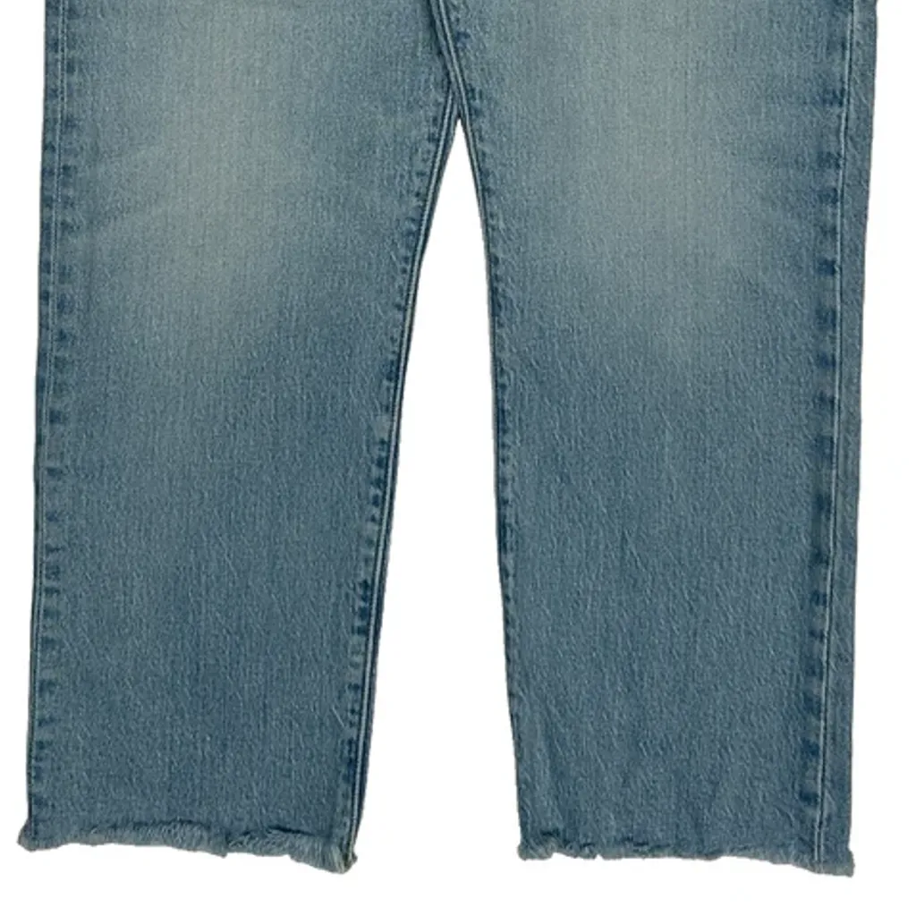 501 Levis Cropped Jeans - 32W UK 12 Light Wash Denim - Image 10