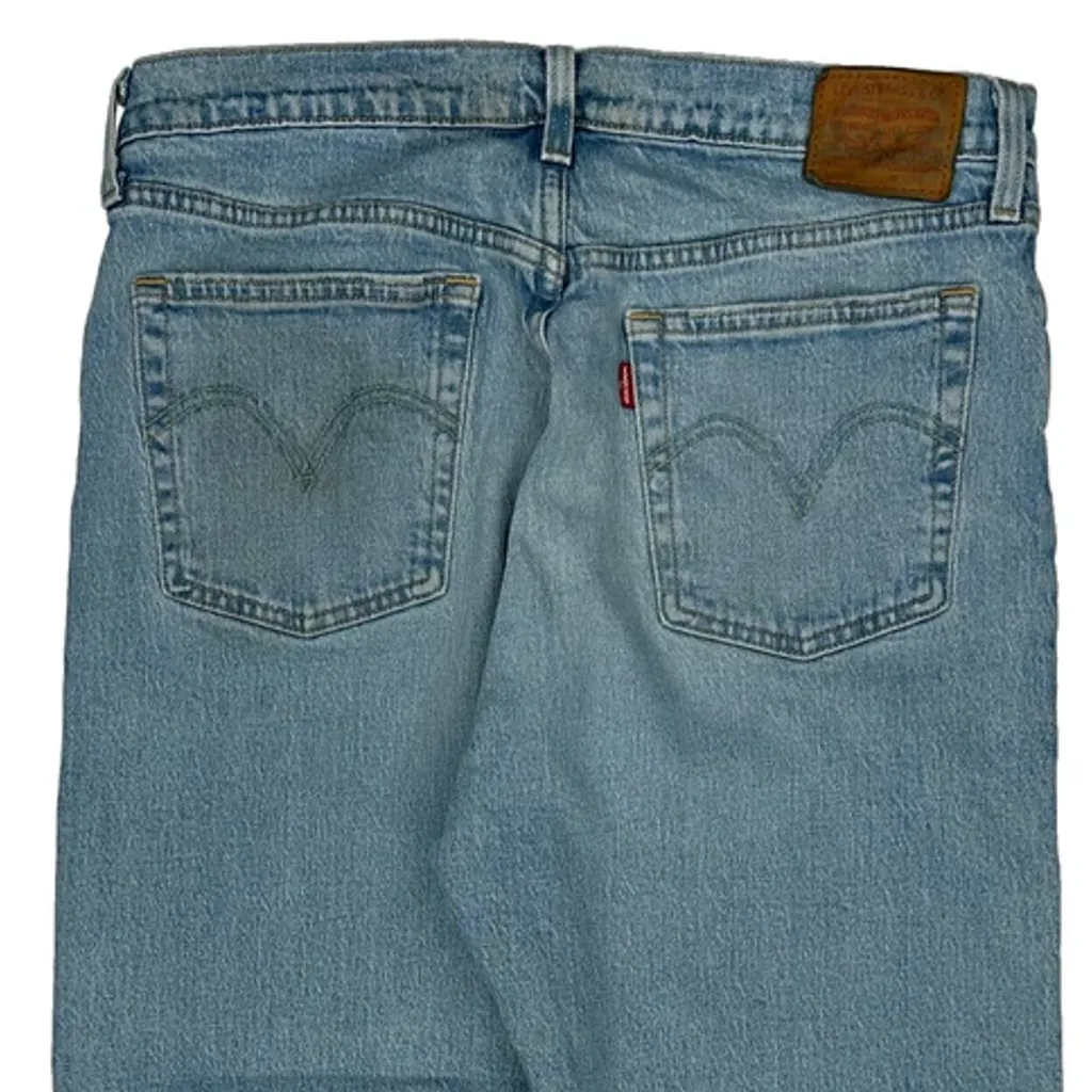 501 Levis Cropped Jeans - 32W UK 12 Light Wash Denim - Image 7