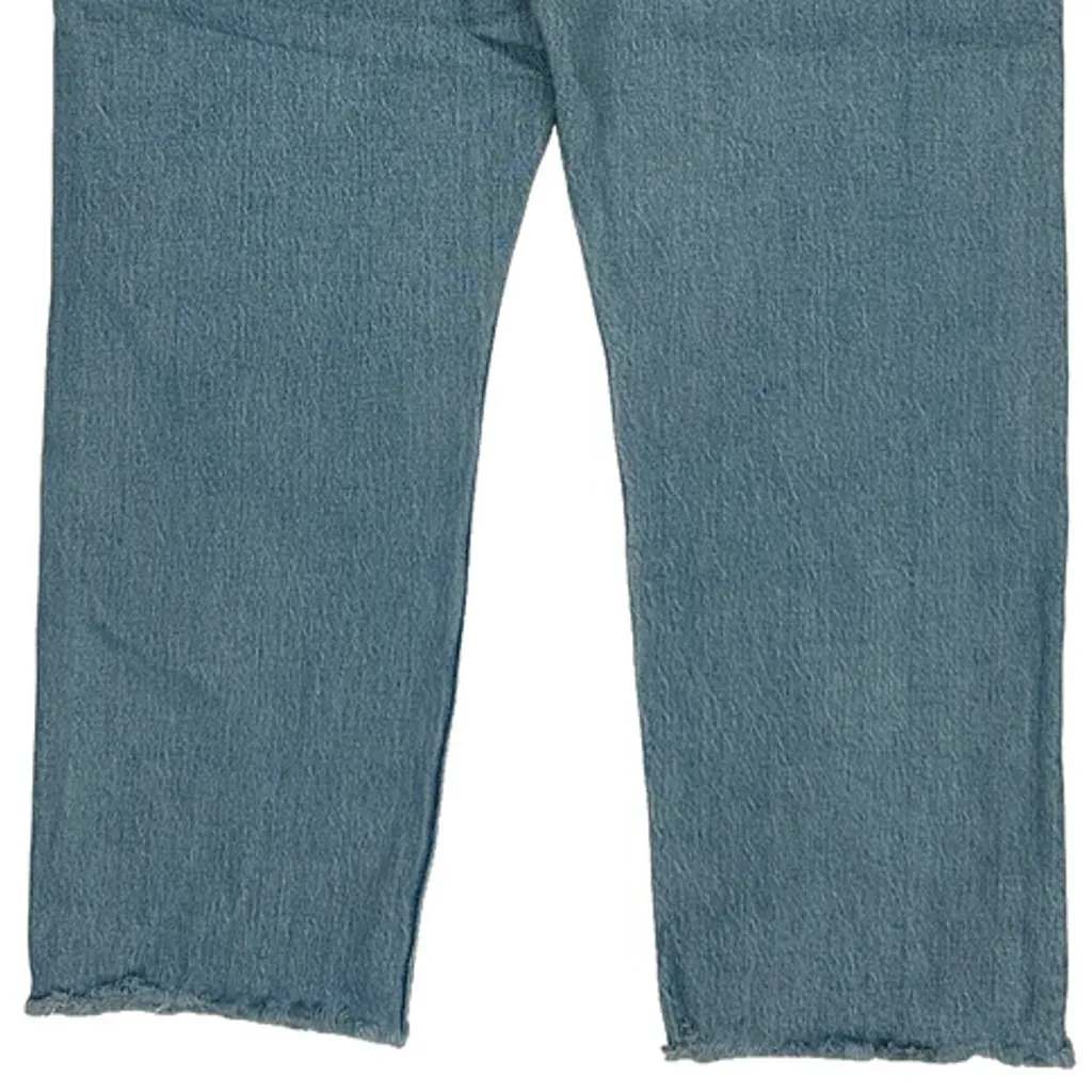 501 Levis Cropped Jeans - 32W UK 12 Light Wash Denim - Image 8