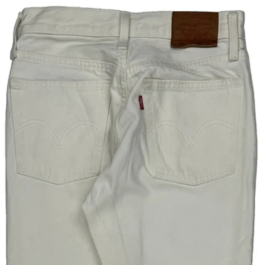 501 Levis Skinny Jeans - 24W UK 4 White Cotton - Image 8