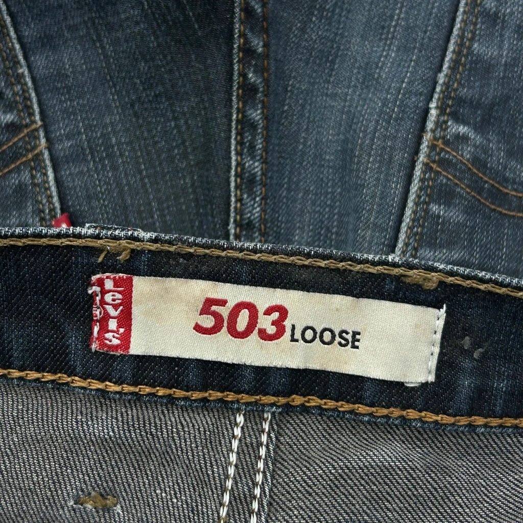 503 Levis Jeans - 35W 30L Dark Wash Denim - Image 6
