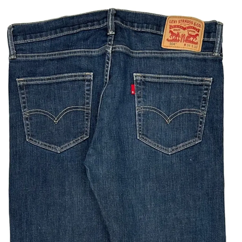 504 Levis Jeans - 34W 32L Blue Cotton - Image 9