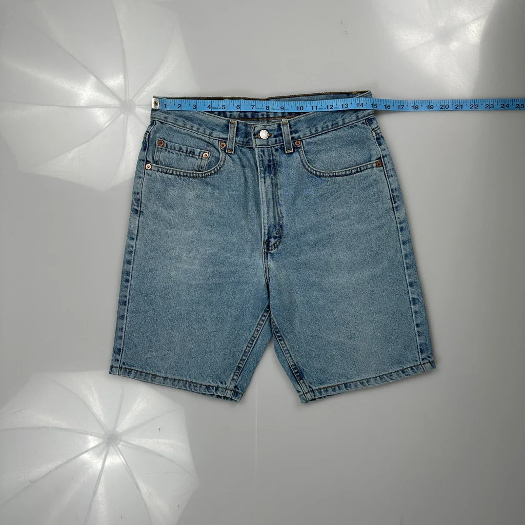 505 Levis Denim Shorts - 30W 9L Blue Cotton - Image 3