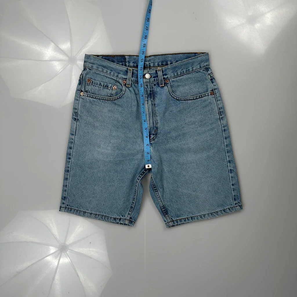 505 Levis Denim Shorts - 30W 9L Blue Cotton - Image 4