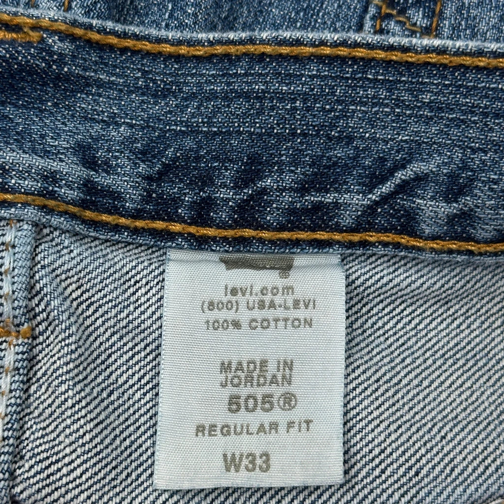 505 Levis Baggy Denim Shorts - 32W 9L Blue Cotton - Image 6