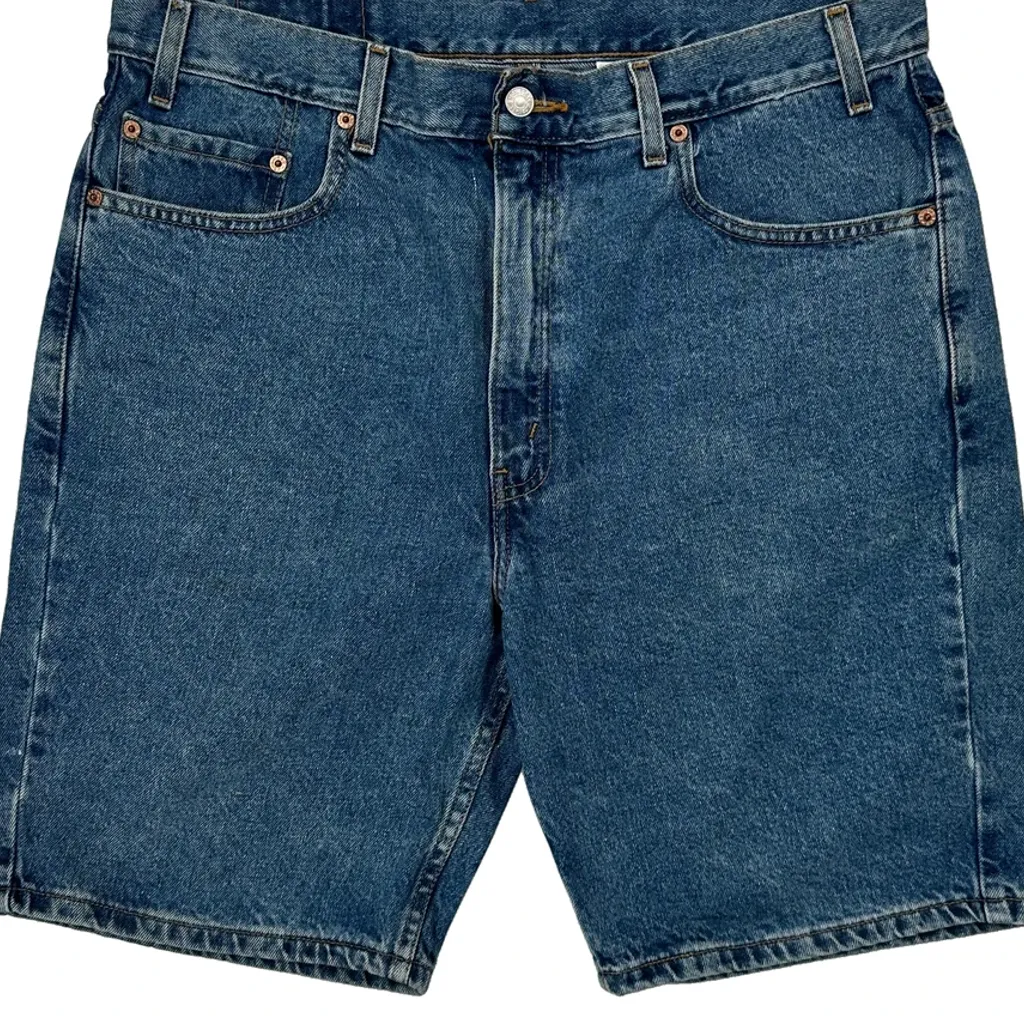 505 Levis Denim Shorts - 34W 10L Blue Cotton - Image 10