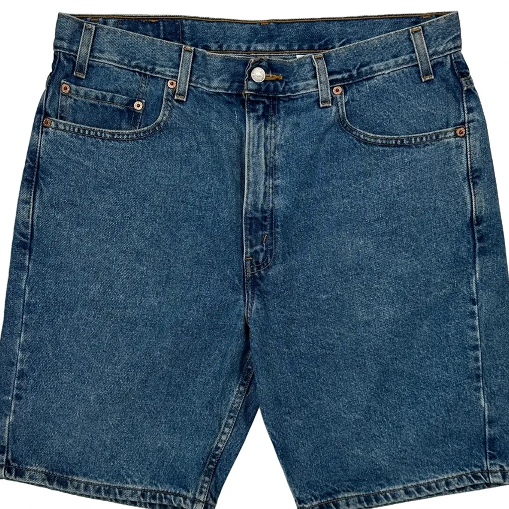 505 Levis Denim Shorts - 34W 10L Blue Cotton - Image 9