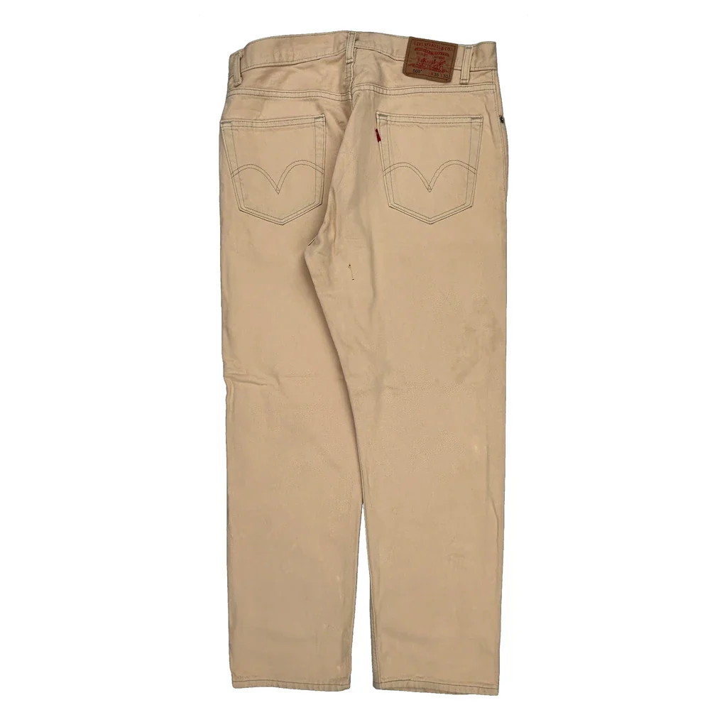 505 Levis Jeans - 36W 30L Beige Cotton