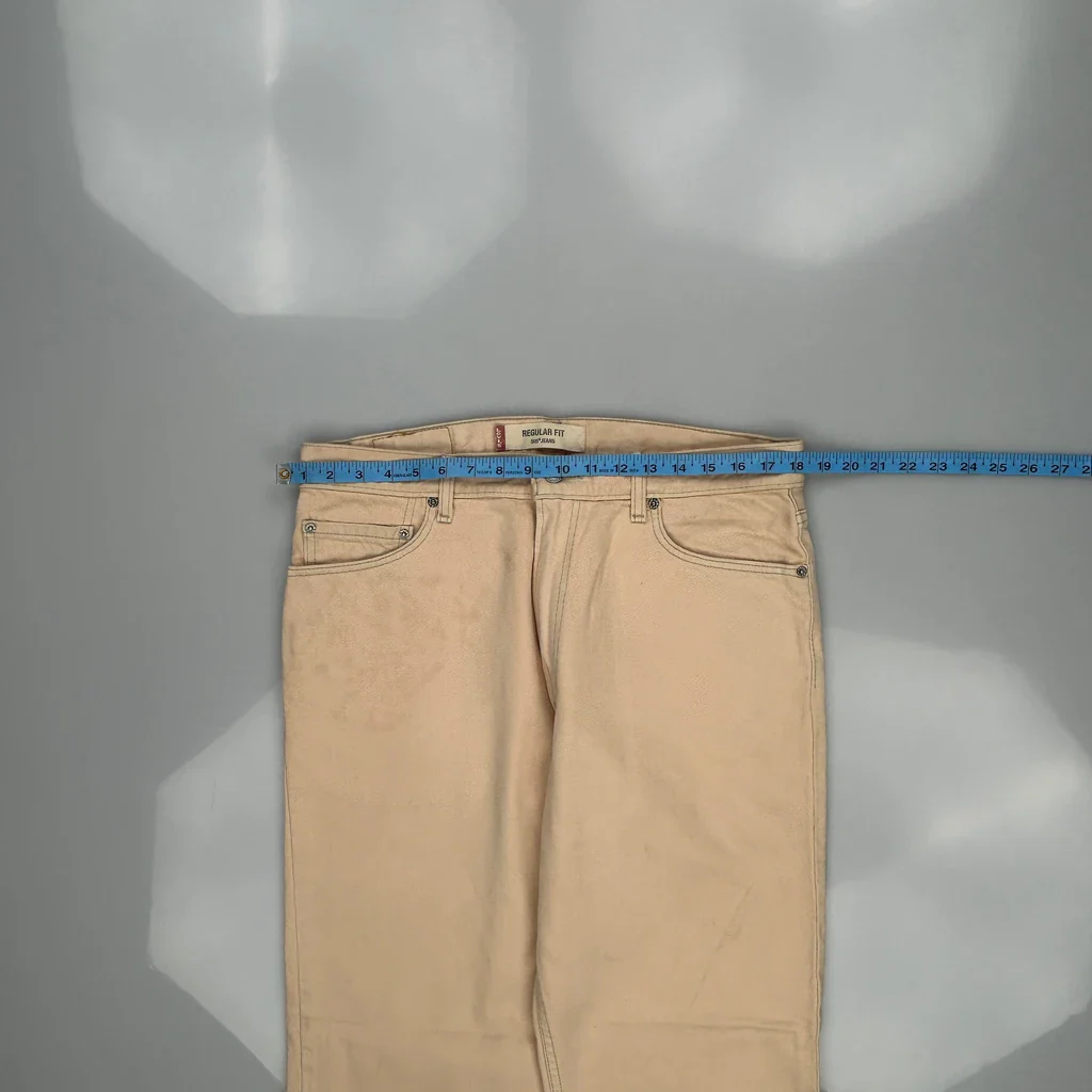505 Levis Jeans - 36W 30L Beige Cotton - Image 3