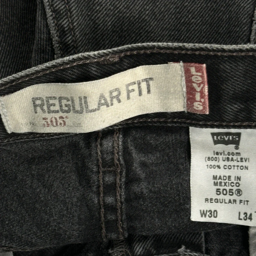 505 Levis Jeans - 28W 33L Black Cotton - Image 6