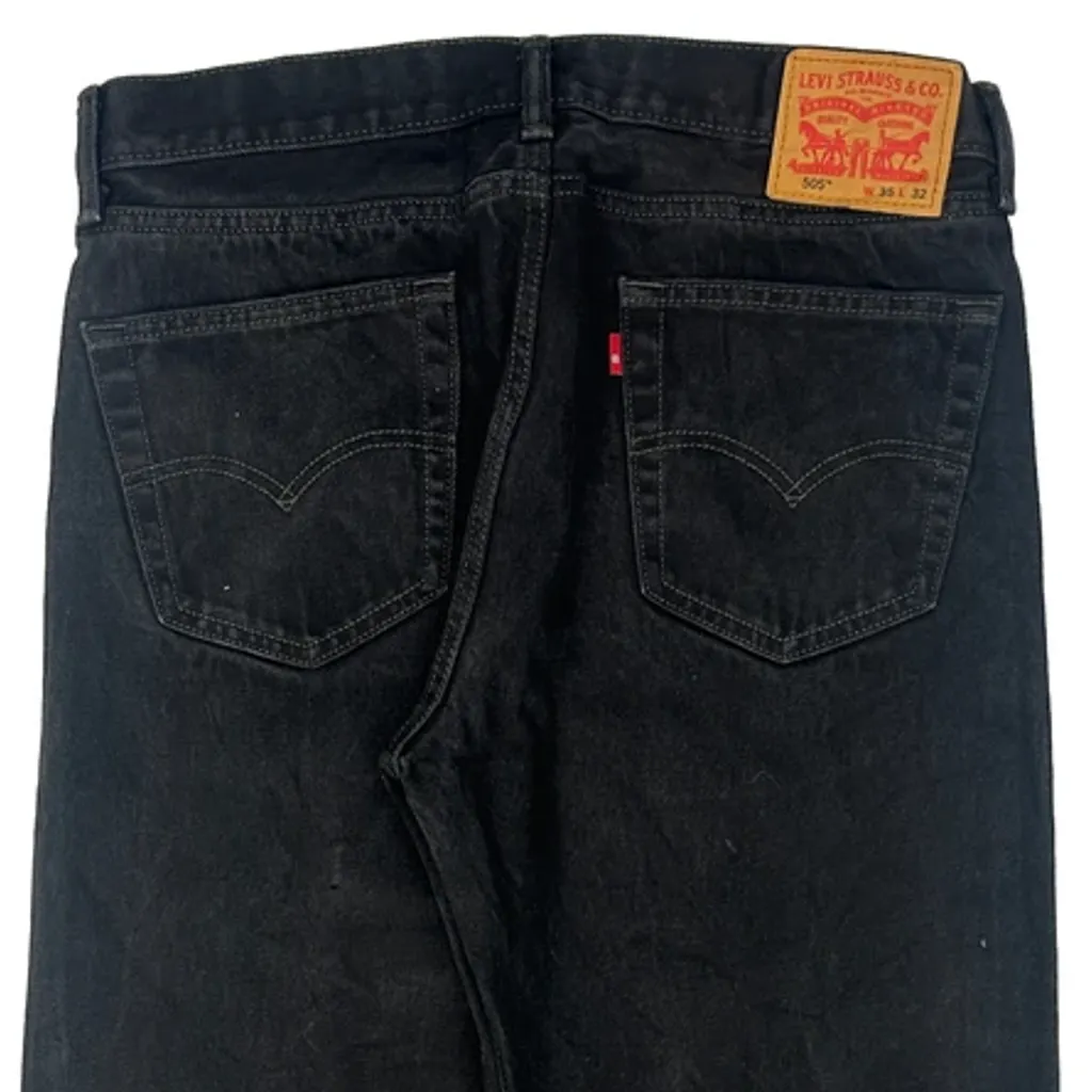 505 Levis Jeans - 35W 31L Black Denim - Image 7