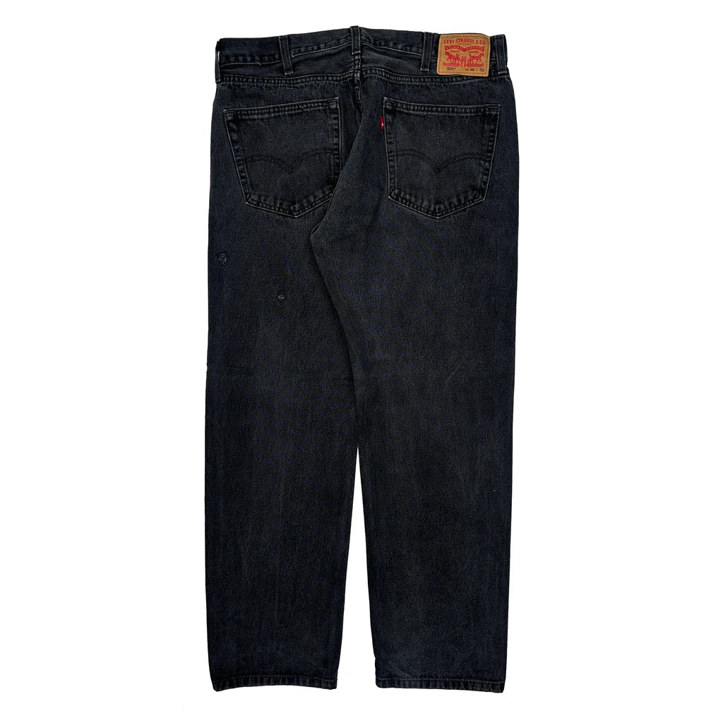 505 Levis Jeans - 36W 30L Black Cotton