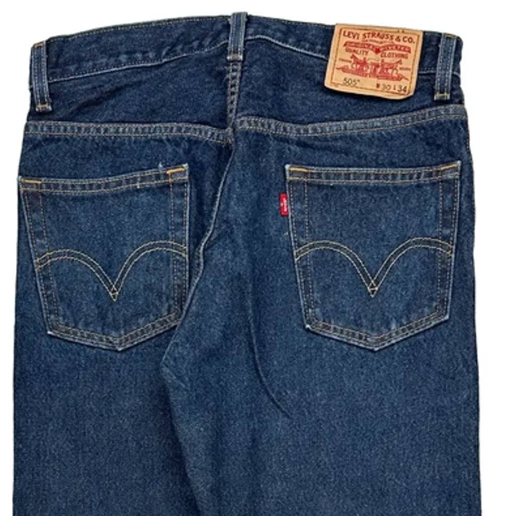 505 Levis Jeans - 32W 34L Blue Denim - Image 7