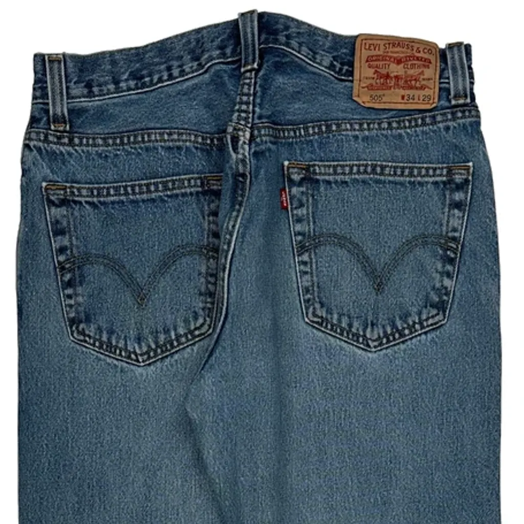 505 Levis Jeans - 32W 28L Blue Cotton - Image 7
