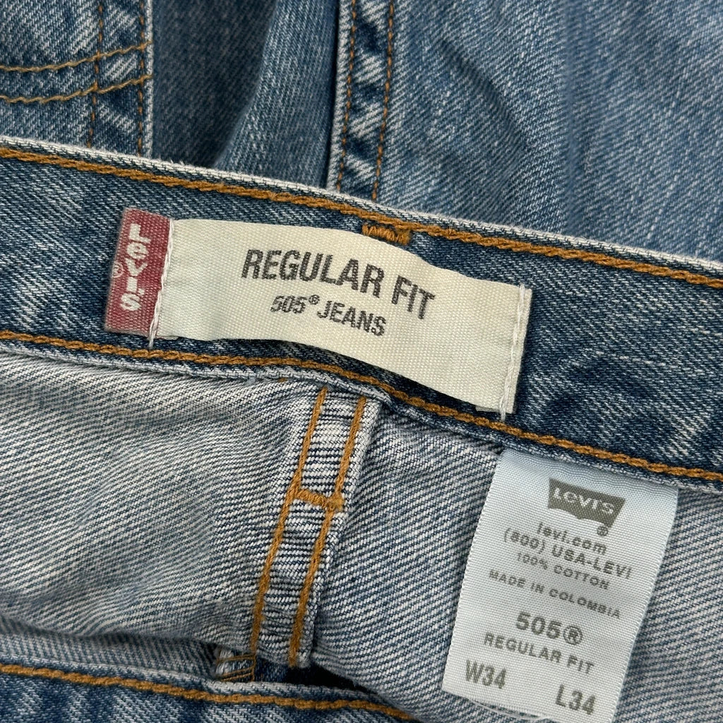 505 Levis Jeans - 33W 33L Blue Cotton - Image 6