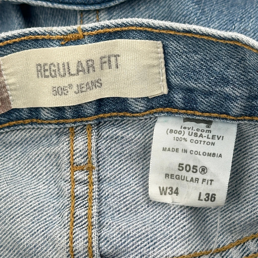 505 Levis Jeans - 33W 36L Blue Cotton - Image 6