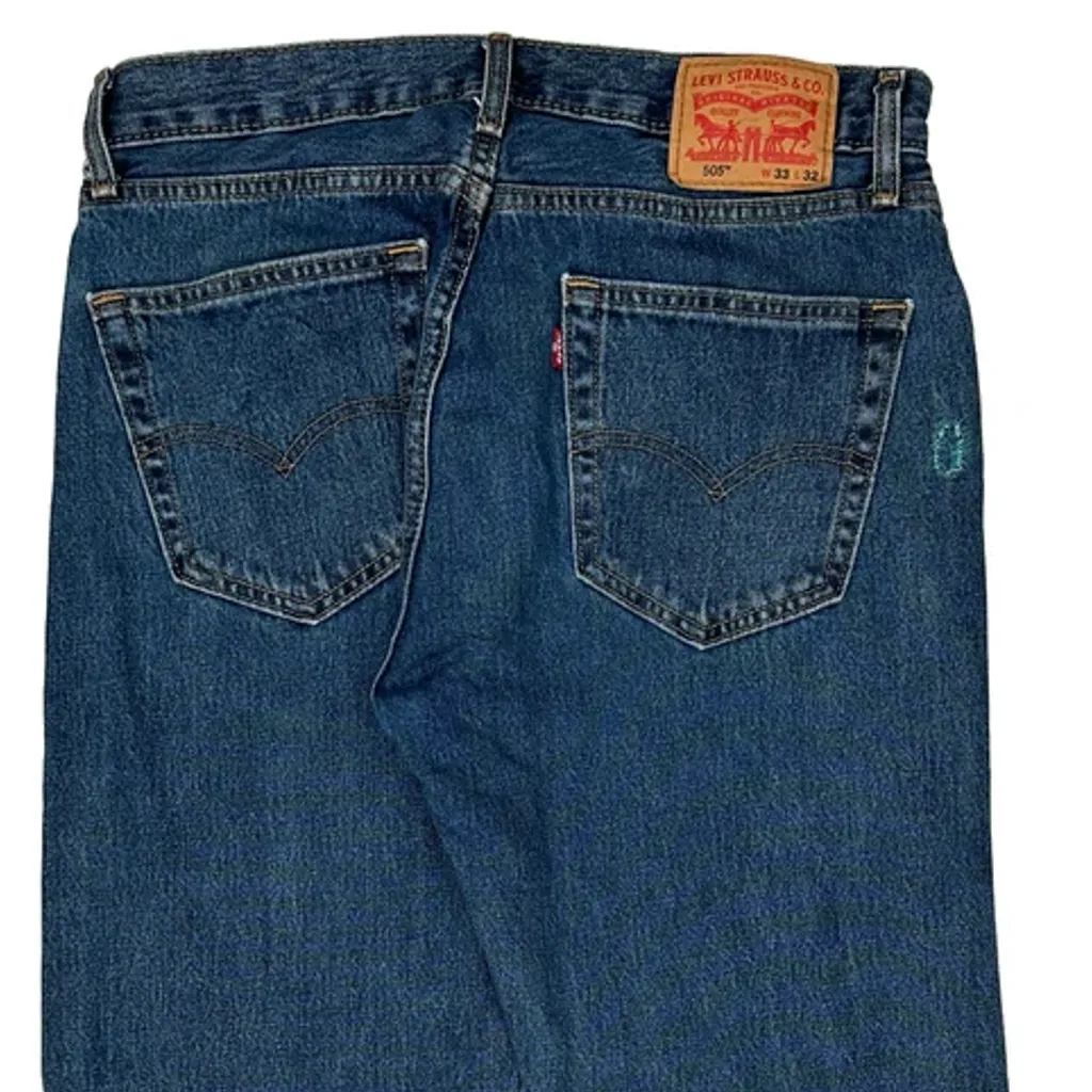 505 Levis Jeans - 33W 32L Blue Cotton - Image 8