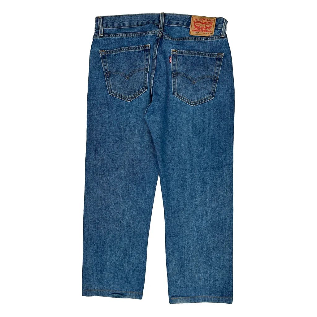 505 Levis Jeans - 33W 26L Blue Cotton