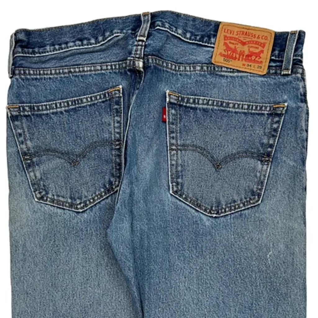 505 Levis Jeans - 34W 29L Blue Denim - Image 7