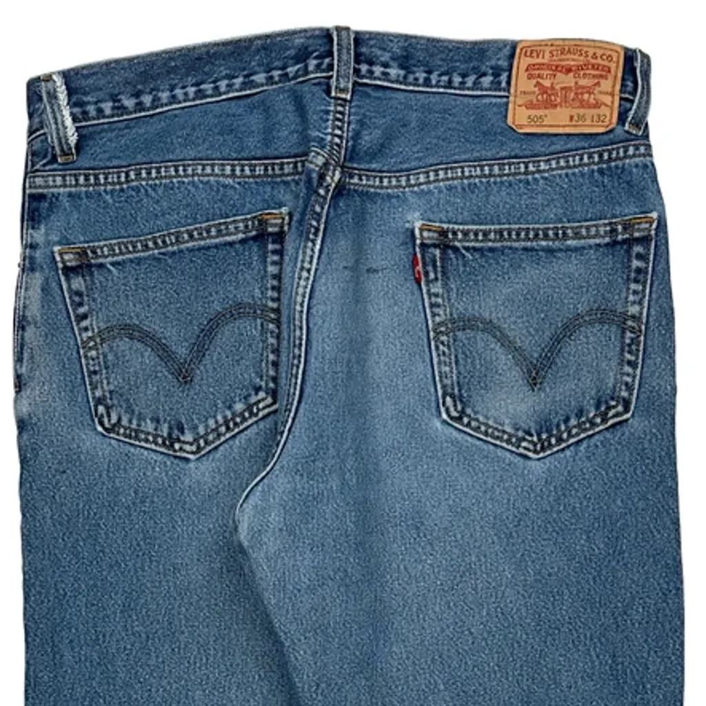 505 Levis Jeans - 36W 30L Blue Denim - Image 7
