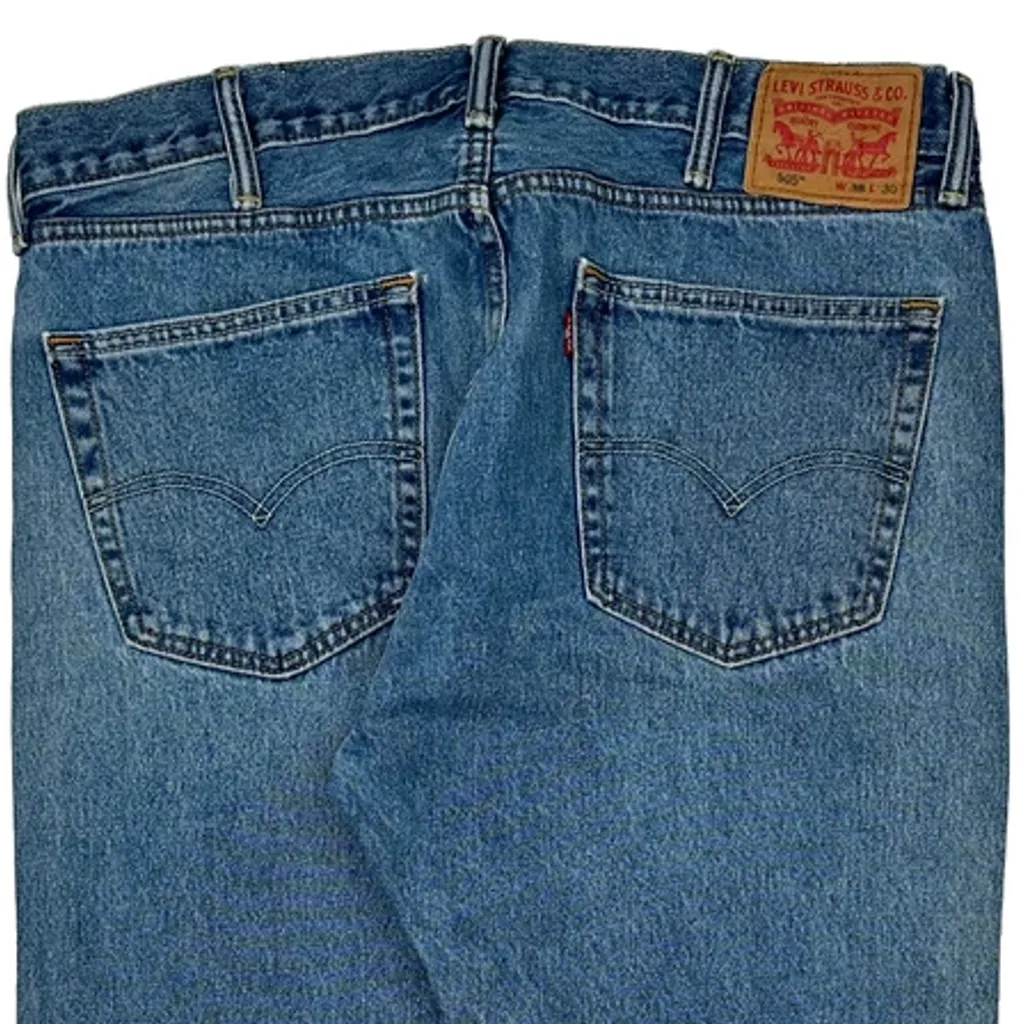 505 Levis Jeans - 36W 30L Blue Cotton - Image 7