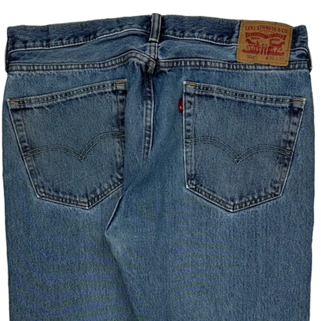 505 Levis Jeans - 36W 29L Blue Denim - Image 6