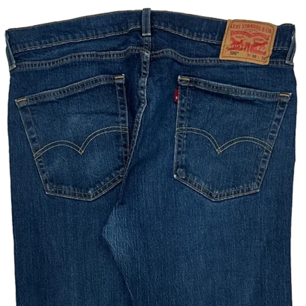 505 Levis Jeans - 36W 33L Blue Cotton - Image 7