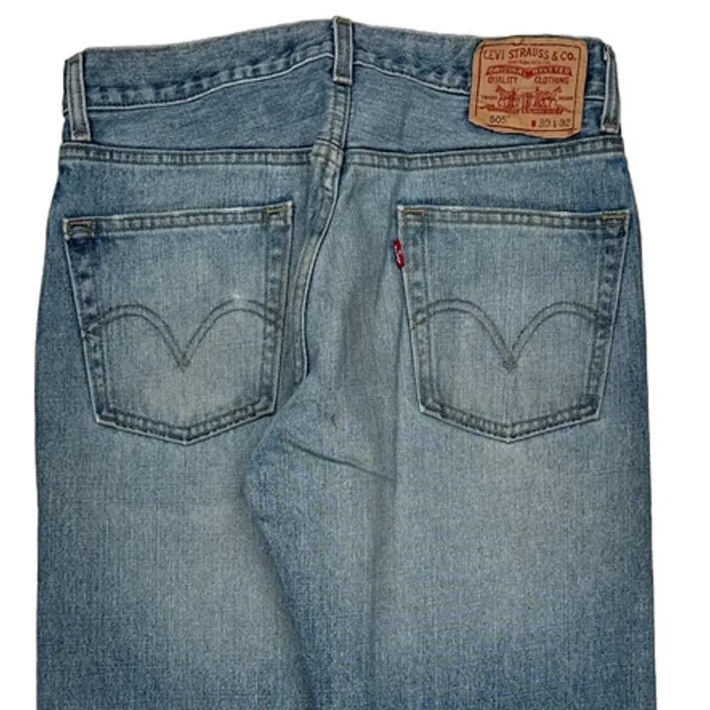 505 Levis Jeans - 30W 32L Light Wash Cotton - Image 7