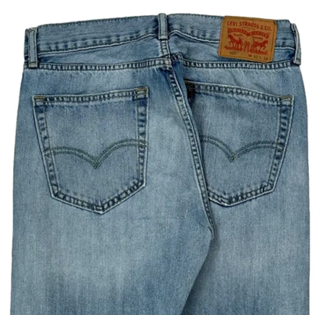 505 Levis Jeans - 31W 33L Light Wash Denim - Image 8