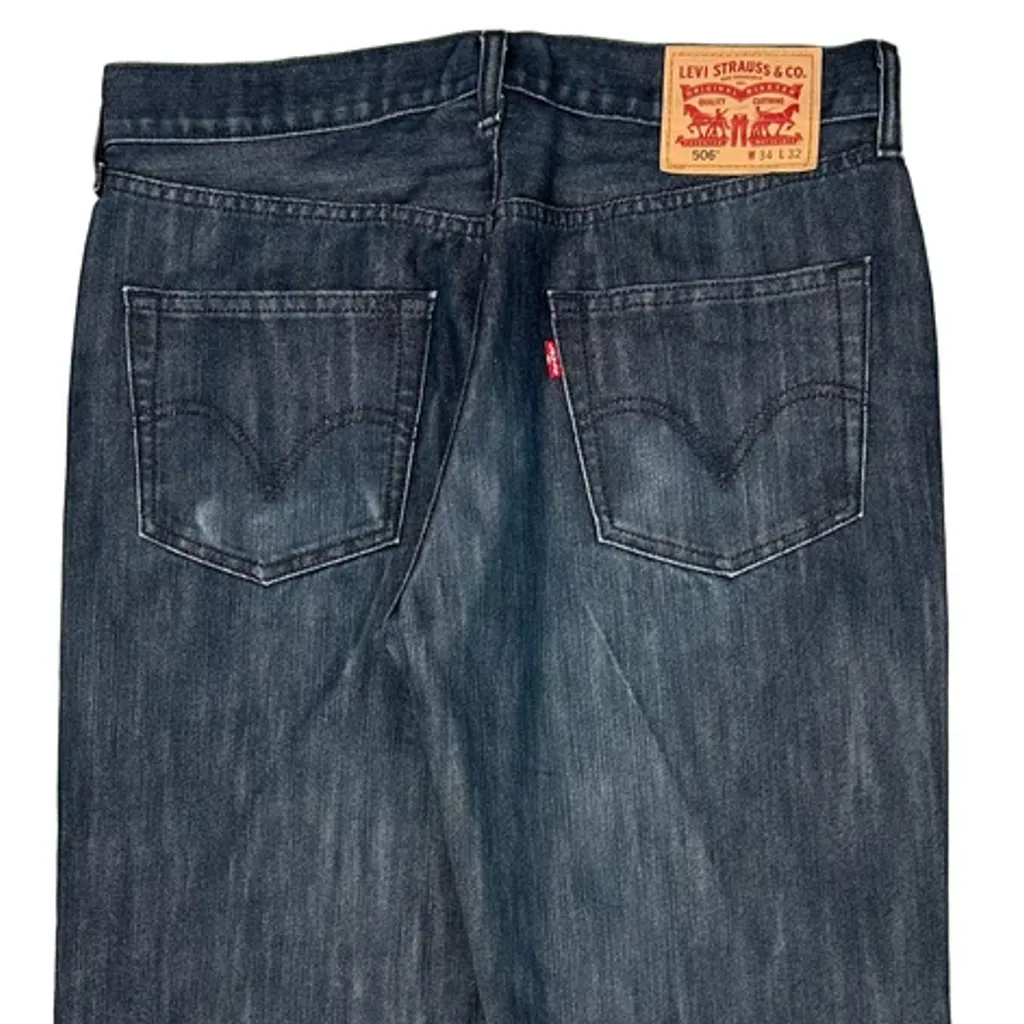 506 Levis Jeans - 34W 32L Blue Cotton - Image 8