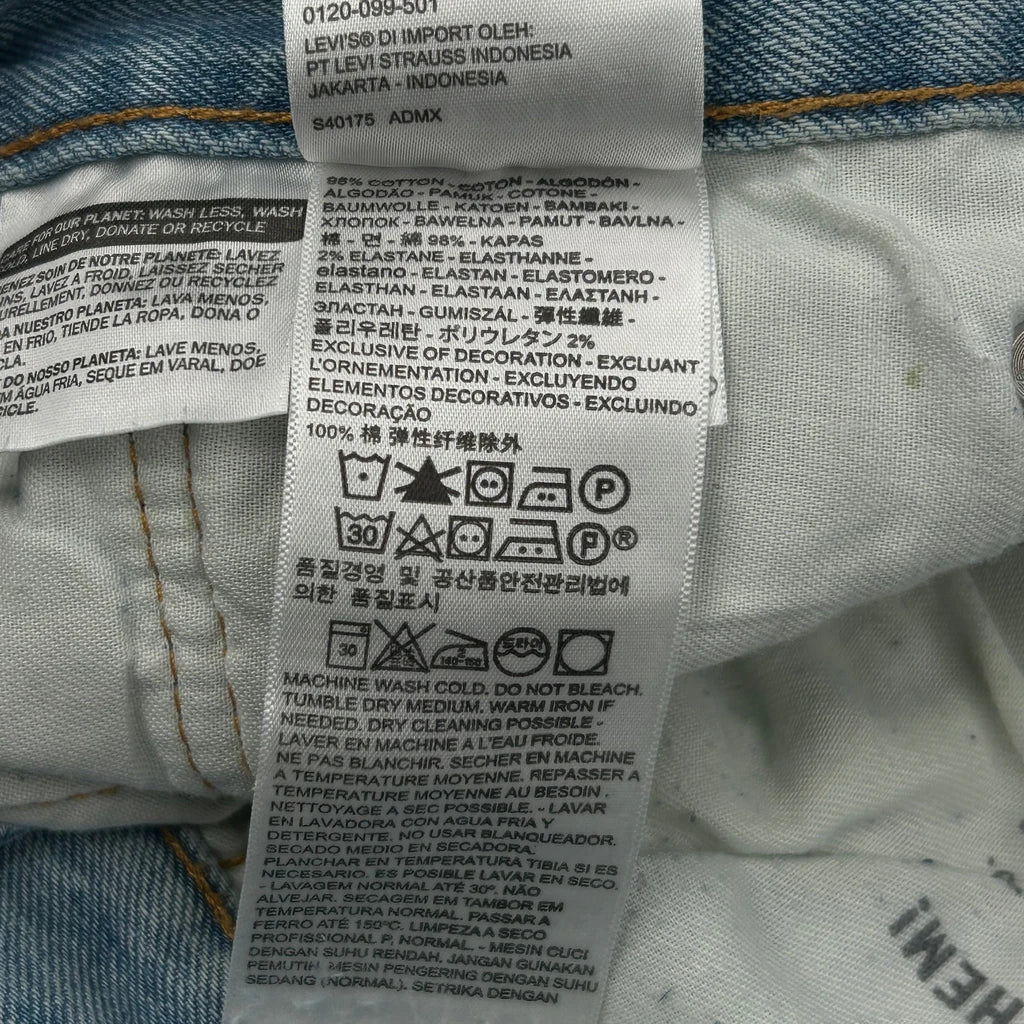 510 Levis Jeans - 34W 30L Light Wash Cotton - Image 6