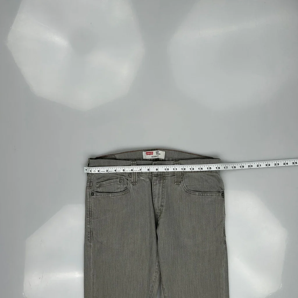 511 Levis Skinny Jeans - 32W 33L Grey Cotton Blend - Image 3