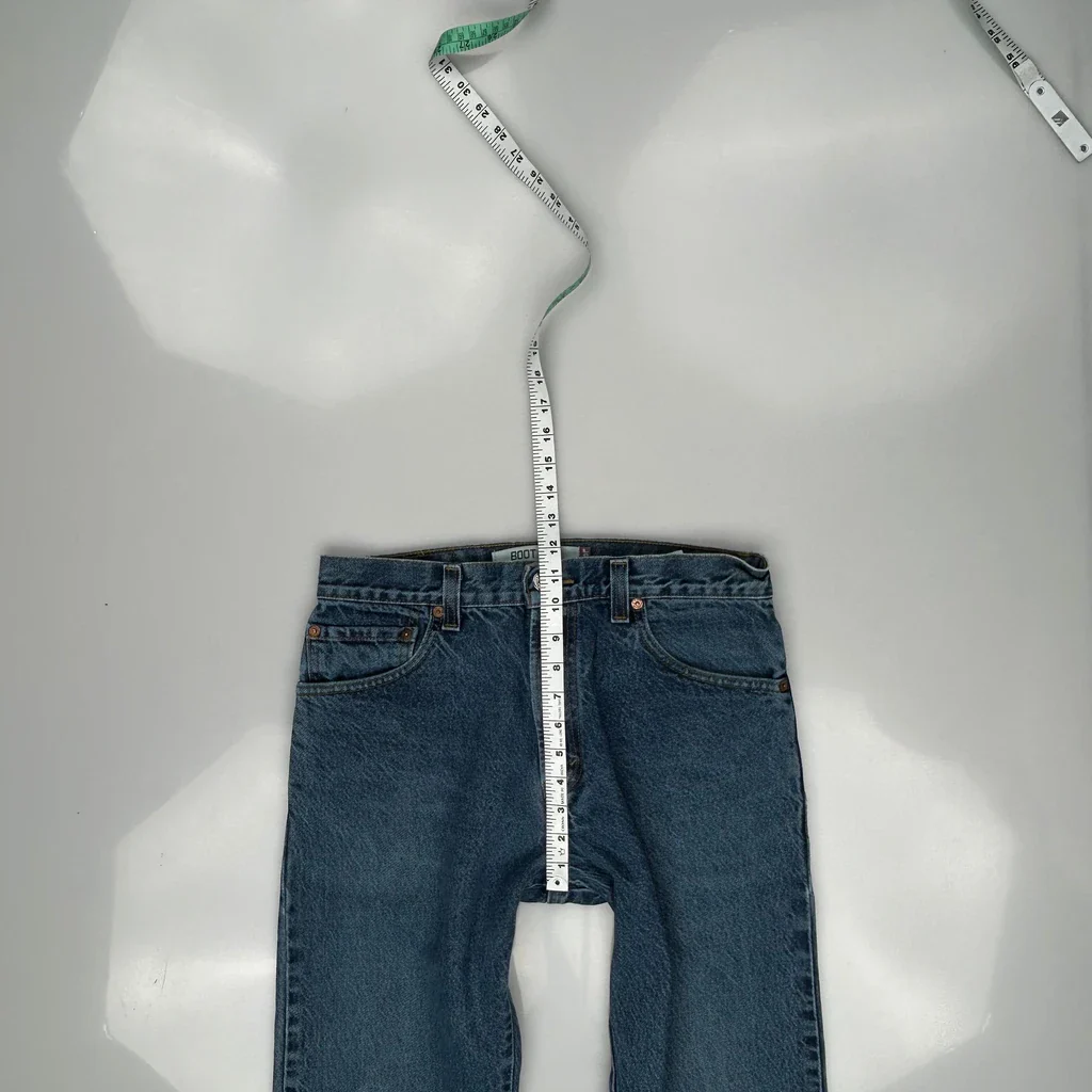 517 Levis Boot Cut Jeans - 32W 36L Blue Cotton - Image 4