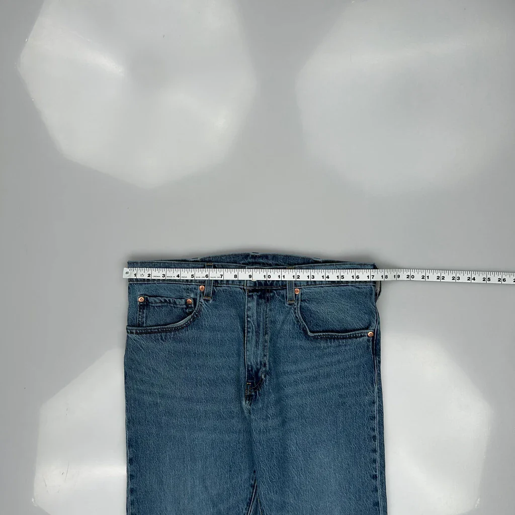 517 Levis Boot Cut Jeans - 34W 30L Blue Cotton - Image 3
