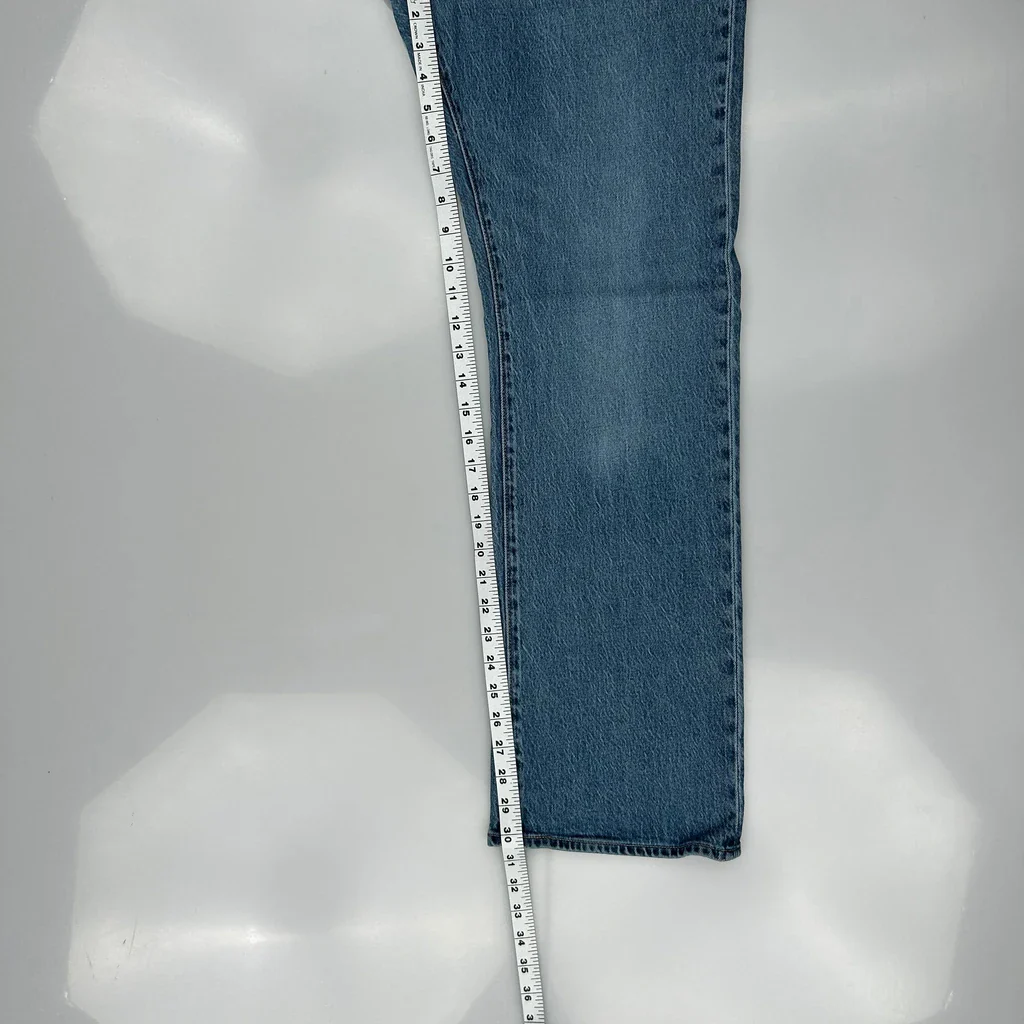 517 Levis Boot Cut Jeans - 34W 30L Blue Cotton - Image 5