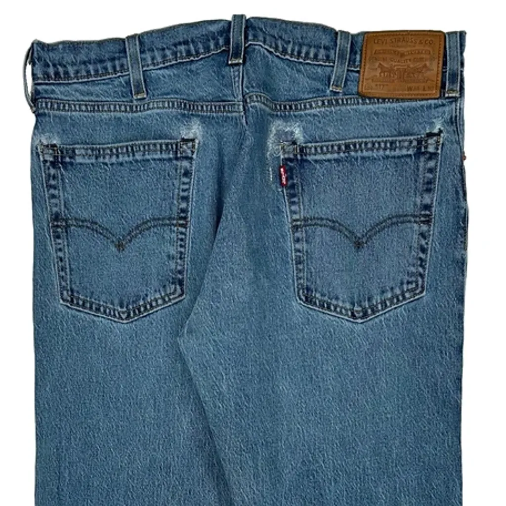 517 Levis Boot Cut Jeans - 34W 30L Blue Cotton - Image 9