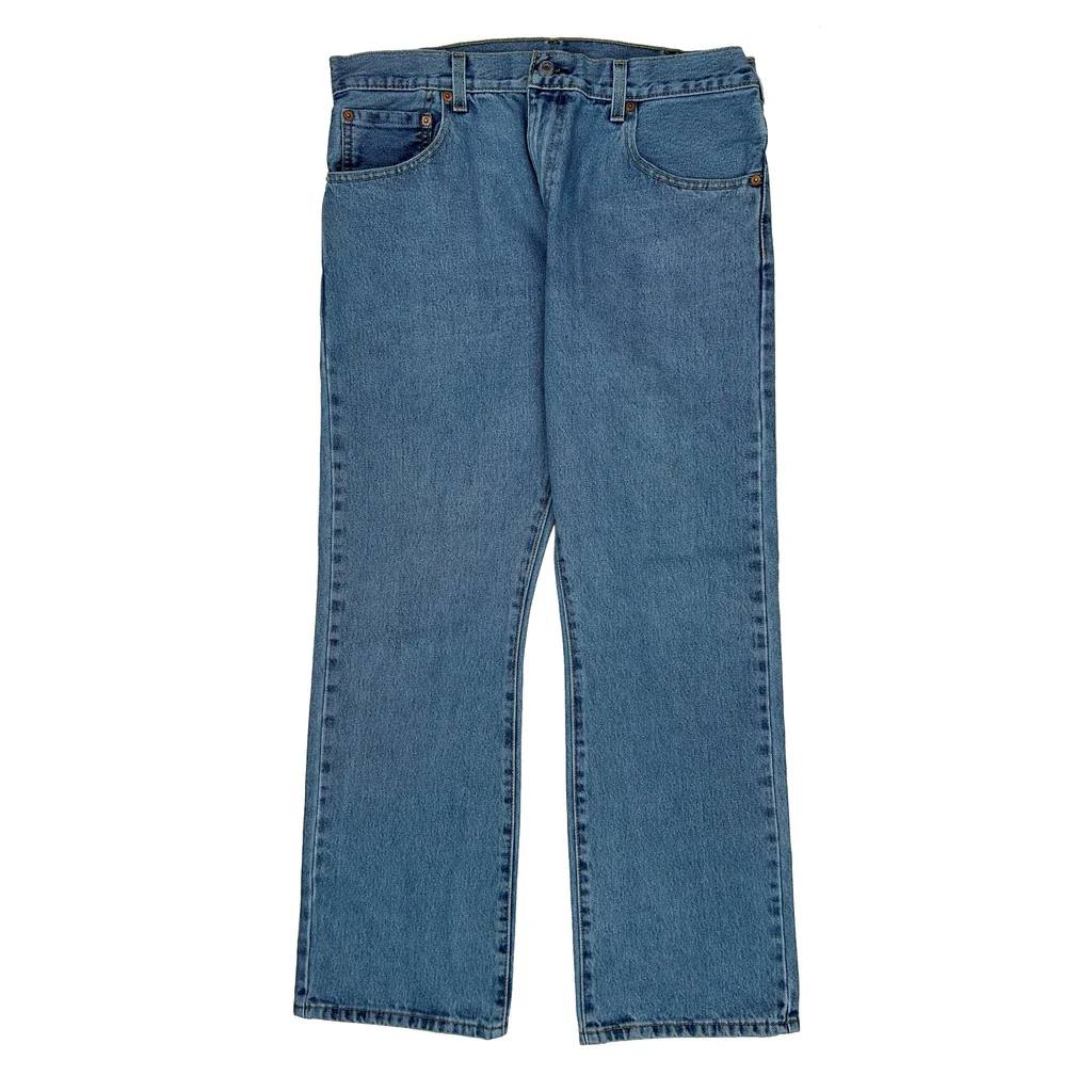 517 Levis Boot Cut Jeans - 35W 30L Blue Cotton - Image 2