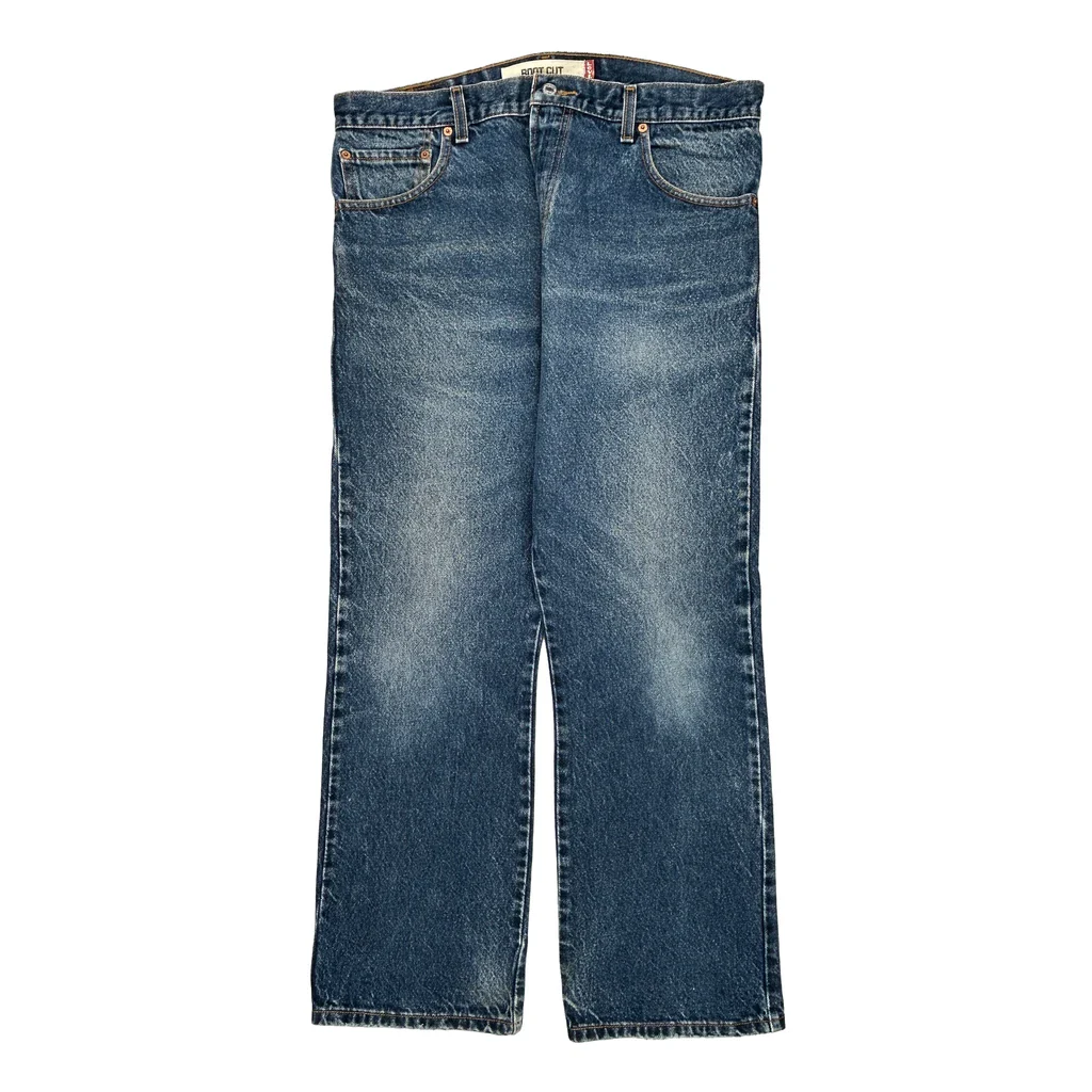 517 Levis Boot Cut Jeans - 36W 30L Blue Cotton - Image 2