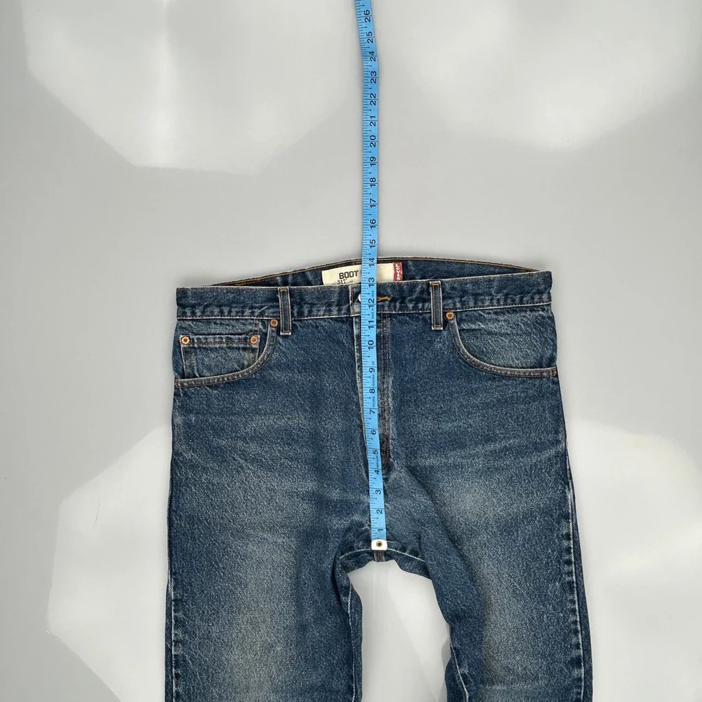 517 Levis Boot Cut Jeans - 36W 30L Blue Cotton - Image 4