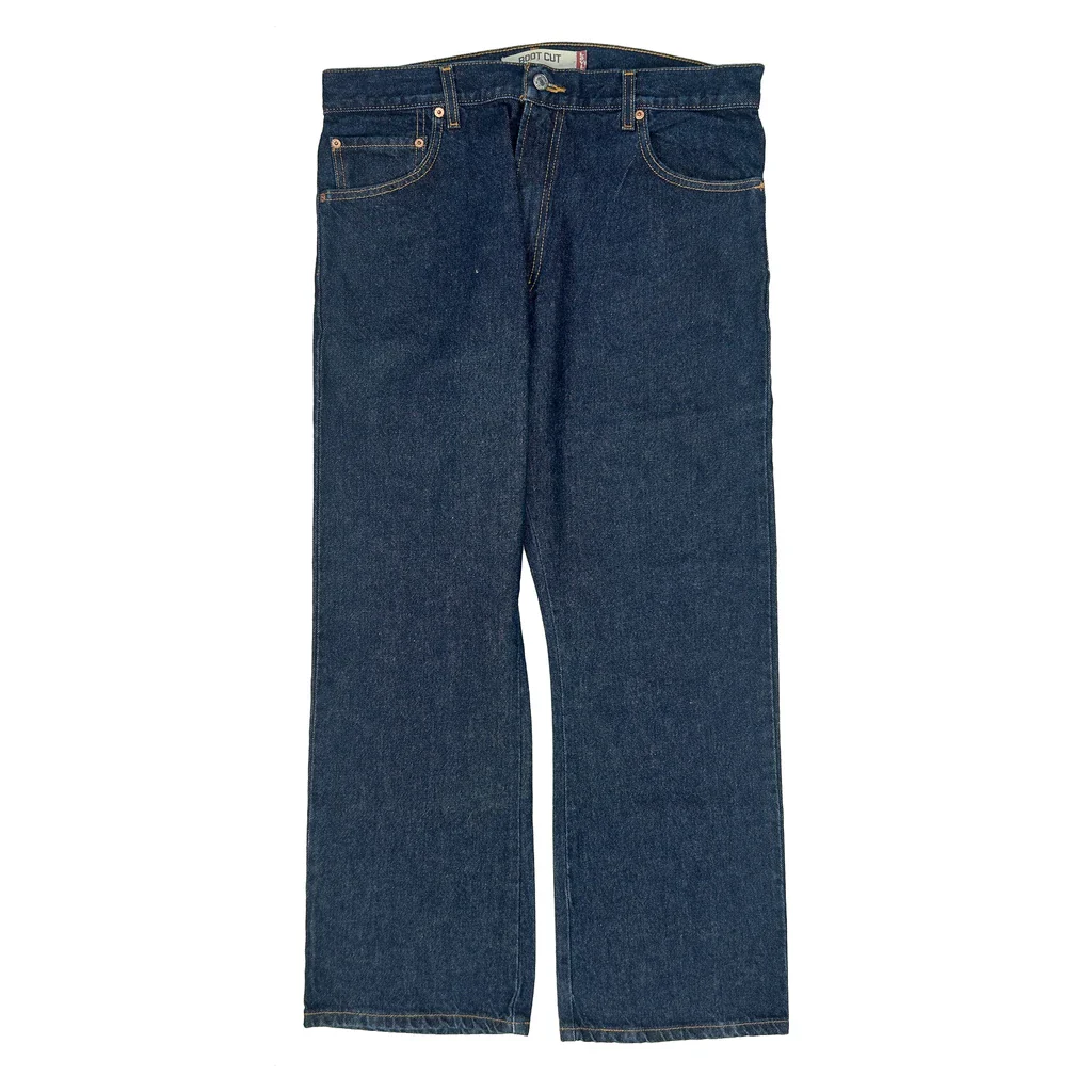 517 Levis Boot Cut Jeans - 36W 29L Blue Cotton - Image 2