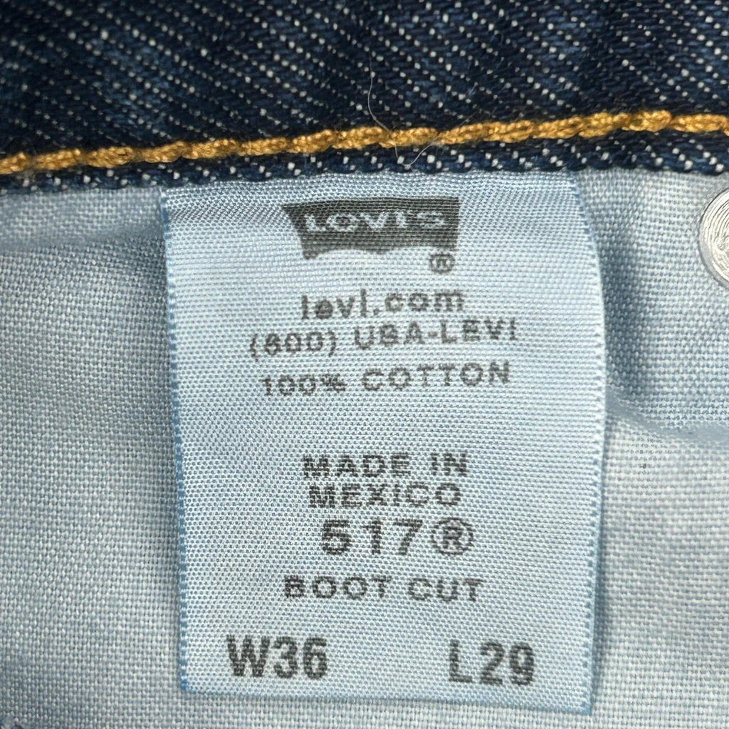 517 Levis Boot Cut Jeans - 36W 29L Blue Cotton - Image 6