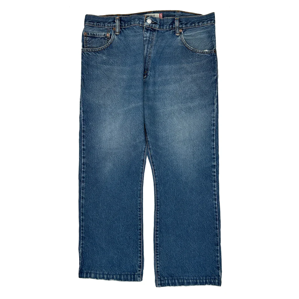 517 Levis Boot Cut Jeans - 36W 29L Blue Denim - Image 2