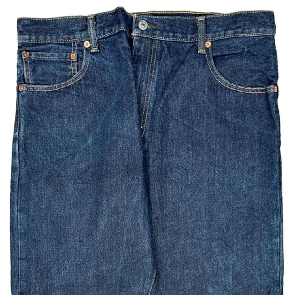 517 Levis Boot Cut Jeans - 36W 32L Blue Cotton - Image 10